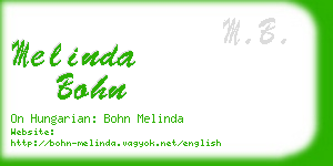 melinda bohn business card
